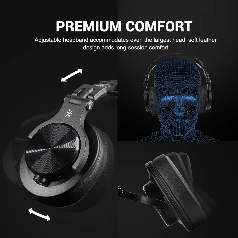

Fusion A70 Bluetooth Headphones Stereo Over Ear Wireless Headset Professional Recording Studio Monitor DJ Headphones