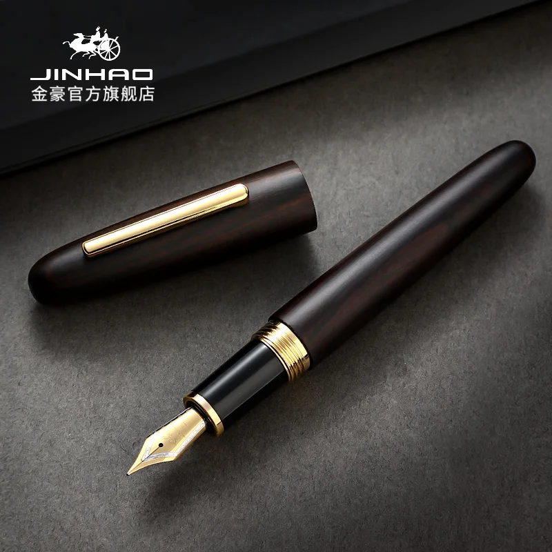 

JINHAO 9056 Rosewood Fountain Pen Full Gold Clip Ink Pen Office Exquisite Writing Pen Business ,Box Option New