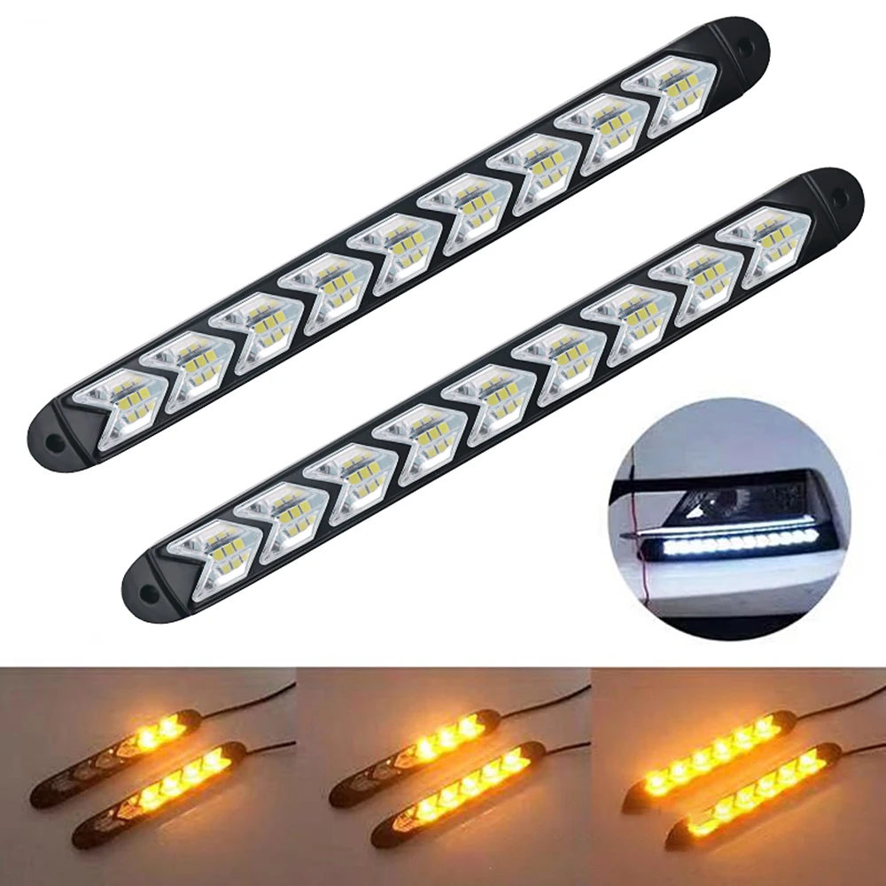 

Car DRL Lamp Flexible Bar Daytime Running Light LED Auto Guide Lights Strip Turn Signa lUniversal Headlights Decoration 12V