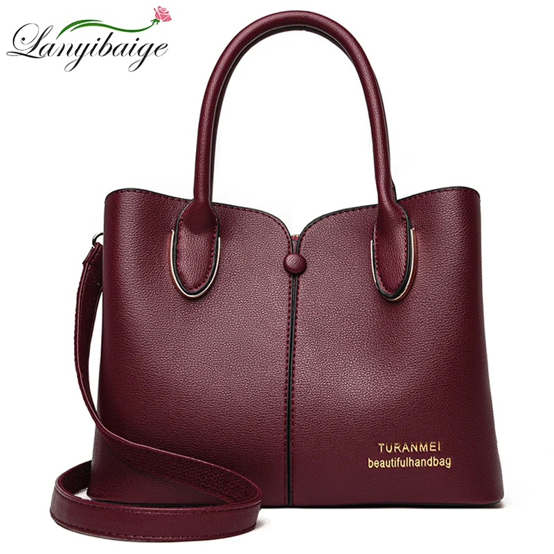 

Дизайнерские кожаные дамские сумочки LANYIBAIGE, Высококачественная Ретро сумка через плечо в деловом стиле, Женская вместительная сумка-мессенджер