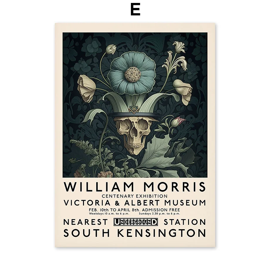 Винтажный постер с изображением Вильяма Морриса абстрактная картина маслом