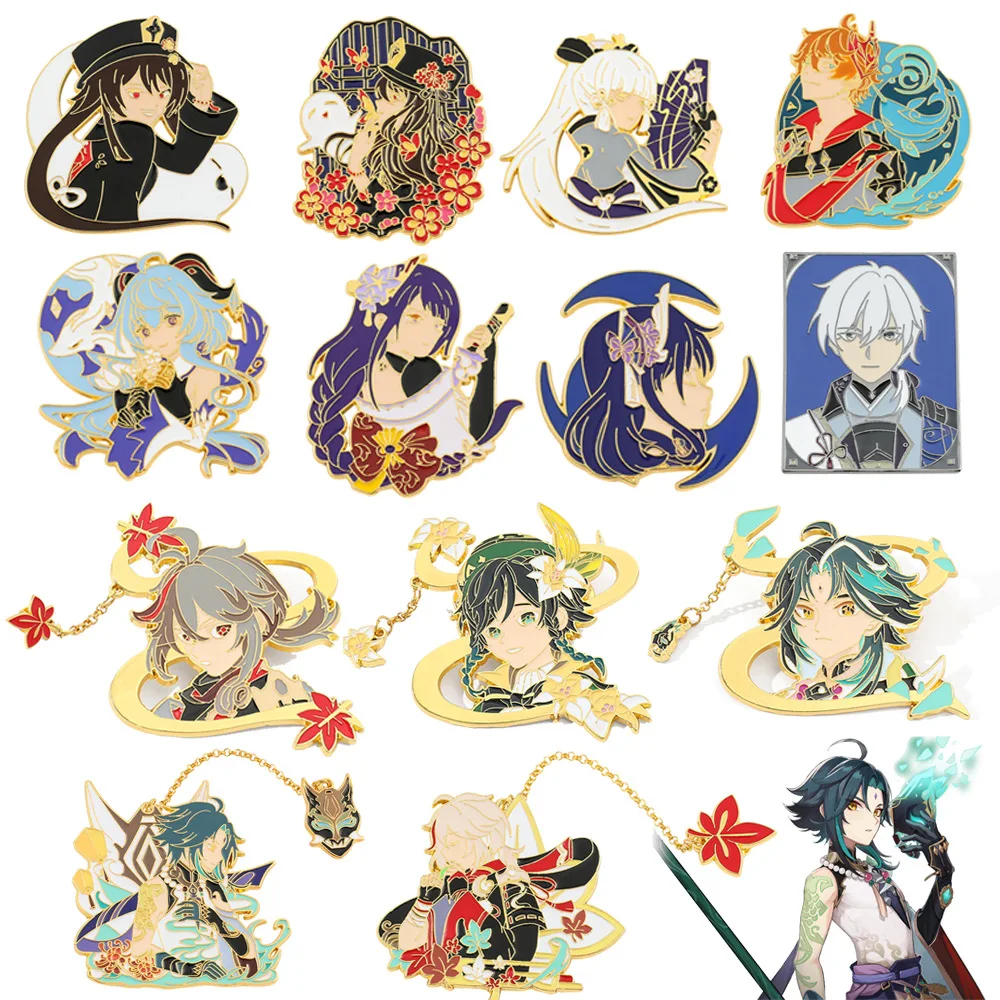 

Genshin Impacts Enamel Pin Cartoon Anime Venti GanYu Kazuha Xiao Cosplay Medal Brooch Game Fans Badge Jewelry For Backpack Gifts