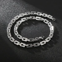 hip hop cool men blade chain long neckalces stainless steel double single layer square link chian collar choker for men jewelry