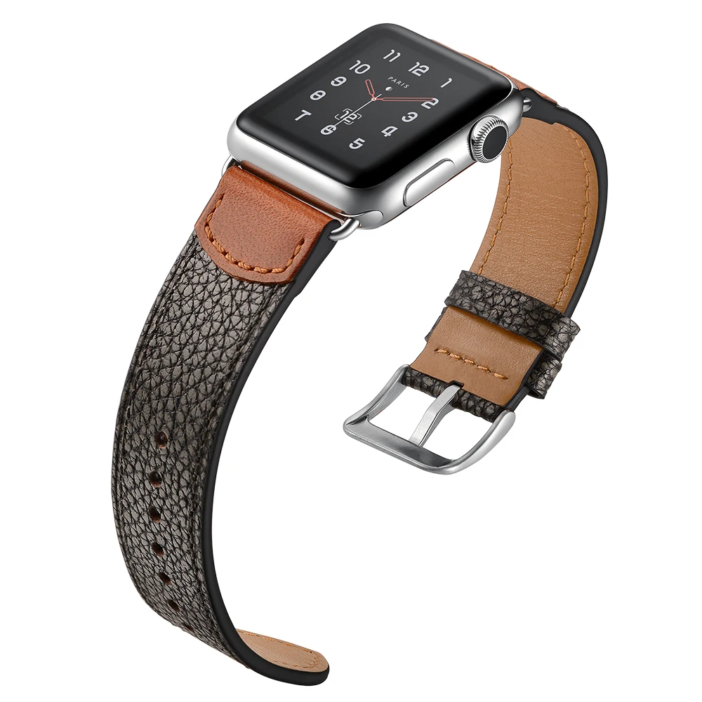 Genuine Leather Loop Strap For Apple Watch Band 5 4 3 2 1 Series 38mm 40mm Men Women Watch Band 44mm 42mm iwatch Bracelet