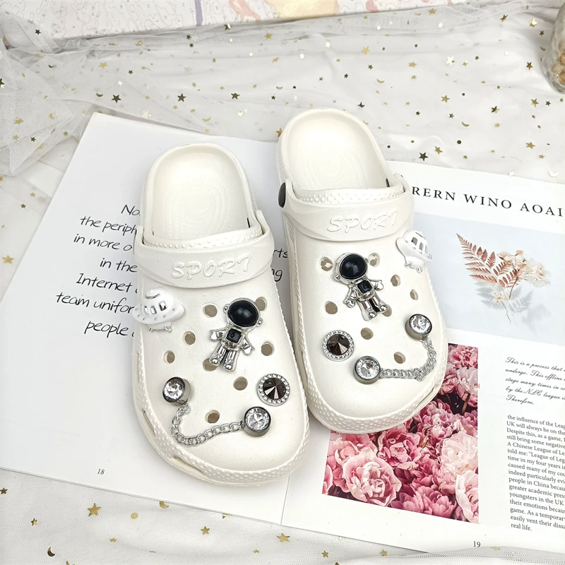 

Шлепанцы женские для пляжа, повседневные сандалии с рисунком астронавтов, тапки, без застежки, дышащие, домашняя обувь, лето 2022