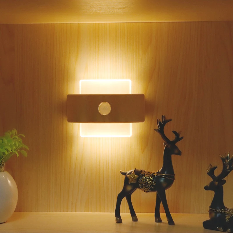 

Умный светодиодный настенный светильник, комнатный перезаряжаемый светильник с датчиком движения для спальни, прикроватного столика, гостиной, лестницы, светильник чтения