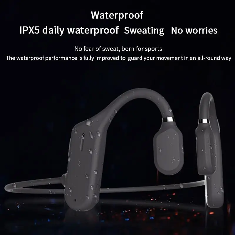

New Bone Conduction Headphones Bluetooth Wireless Waterproof Comfortable Wear Open Ear Hook Light Weight Sports Earphones