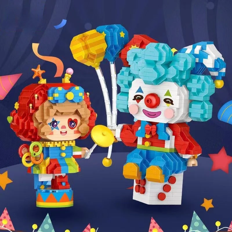 

Lown строительный блок черный и белый клоун сюрприз клоун маленькие частицы головоломка в сборе строительный блок сетка Красная игрушка