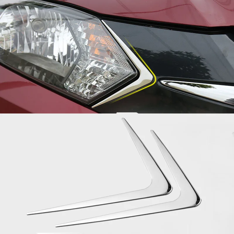 

CHROME HEAD LIGHT FRONT LAMP TRIANGLE TRIM COVER MOLDING STYLING BEZEL LID GARNISH FOR HONDA HRV VEZEL HR-V 2014 2016 2017 2019