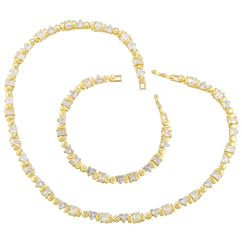 ZHUKOU 18K позолоченный нерегулярный геометрический инкрустированный Цирконий