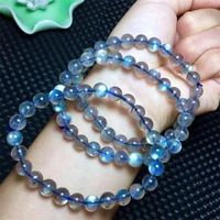 natural colroful light labradorite crystal clear round beads bracelet 7 5mm women men grey moonstone healing stone fashion aaaaa