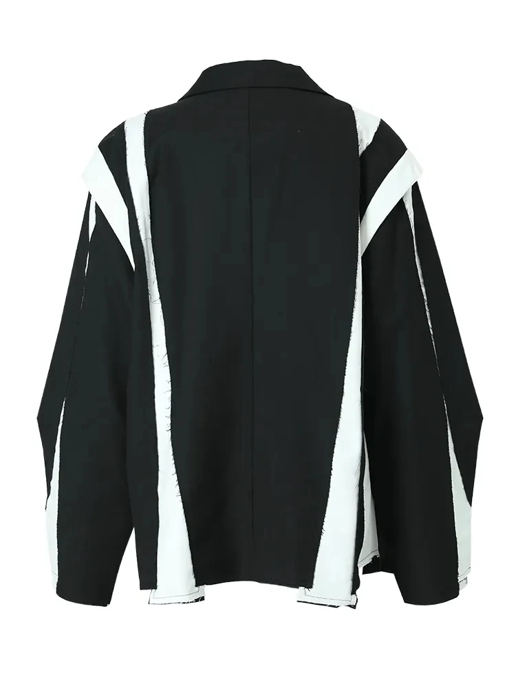 

Женский Асимметричный Блейзер большого размера, черный пиджак с отложным воротником и длинным рукавом, весна-осень 2023