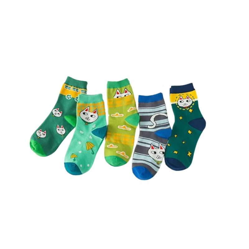 Wholesale 10pairs Adult Cartoon Socks Creative Cotton Lovely Printed Cat Socks