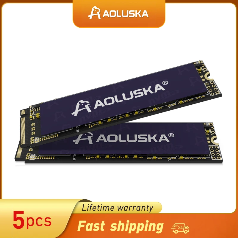 

AOLUSKA 5Pcs SSD M2 NVMe 128GB 256GB 512GB 1TB Solid State Drive TLC QLC Flash 3D NAND PCIe 3.0 Hard Disk For Desktop PC Laptop
