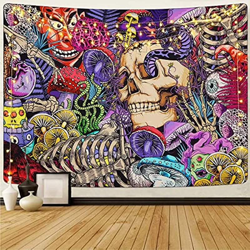 

Skull TapestryPsychedelic Mushroom TapestryAesthetic TapestryColoured Hippie TapestryWall HangingFor Room Decoration