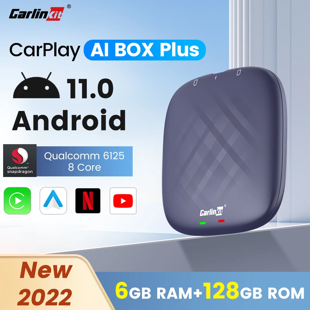 

Carlinkit Ai Box Plus Qualcomm 6125 6+128GB Android 11 4G LET Tv Box Wireless CarPlay/Android Auto Built-in Youtube Netfilx IPTV