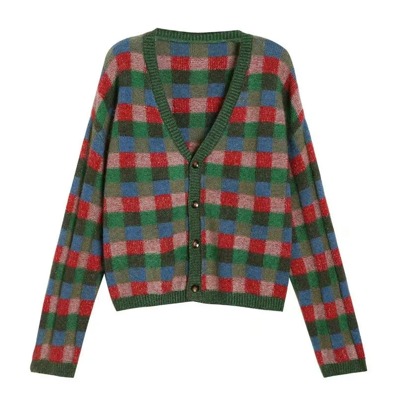 

Женский трикотажный кардиган с V-образным вырезом