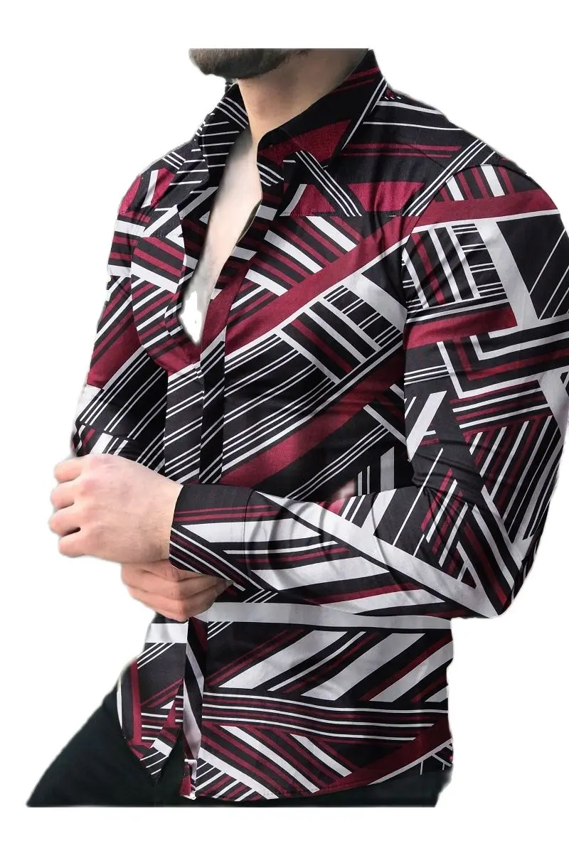 

Men's Shirt for Men Clothing Social Male Blouse Hawaiian Long Sleeve Cardigan Blouses and Button Up Luxury Man Wholesale 2022
