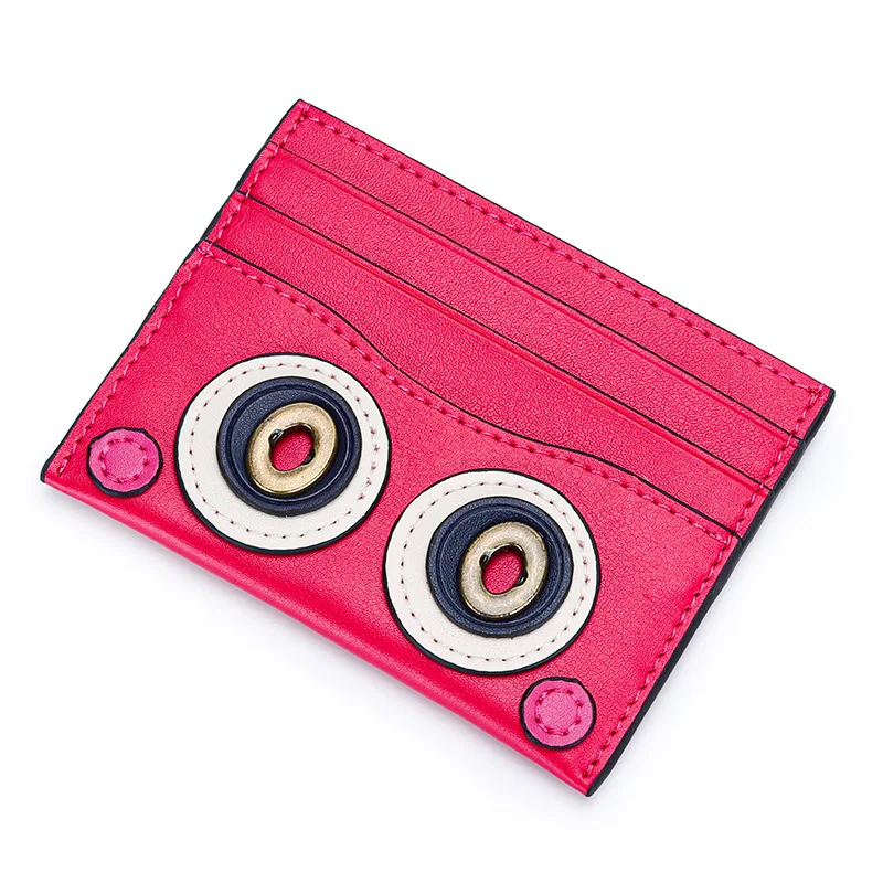 Genuine Leather Cute Coin Wallet Card Holder Bag Students Cowhide ID Credit Bank Business Clip Case Purse For Men Women