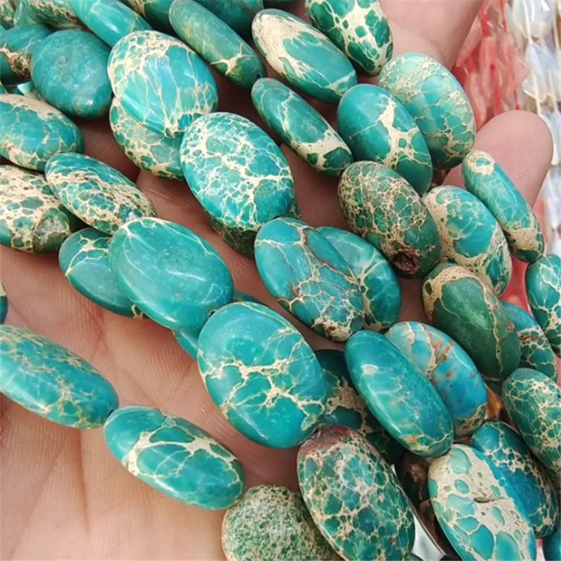 

22PCS 13X18MM Natural Imperial Jasper Stone Strings Oval Shape DIY Fashion Jewlery Designs Free Shipping Wholesale Price