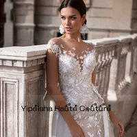 yipeisha vintage applique wedding dresses v neck new cap sleeve bridal gowns sweep train fashion lace robe de mari%c3%a9e 2022 summer
