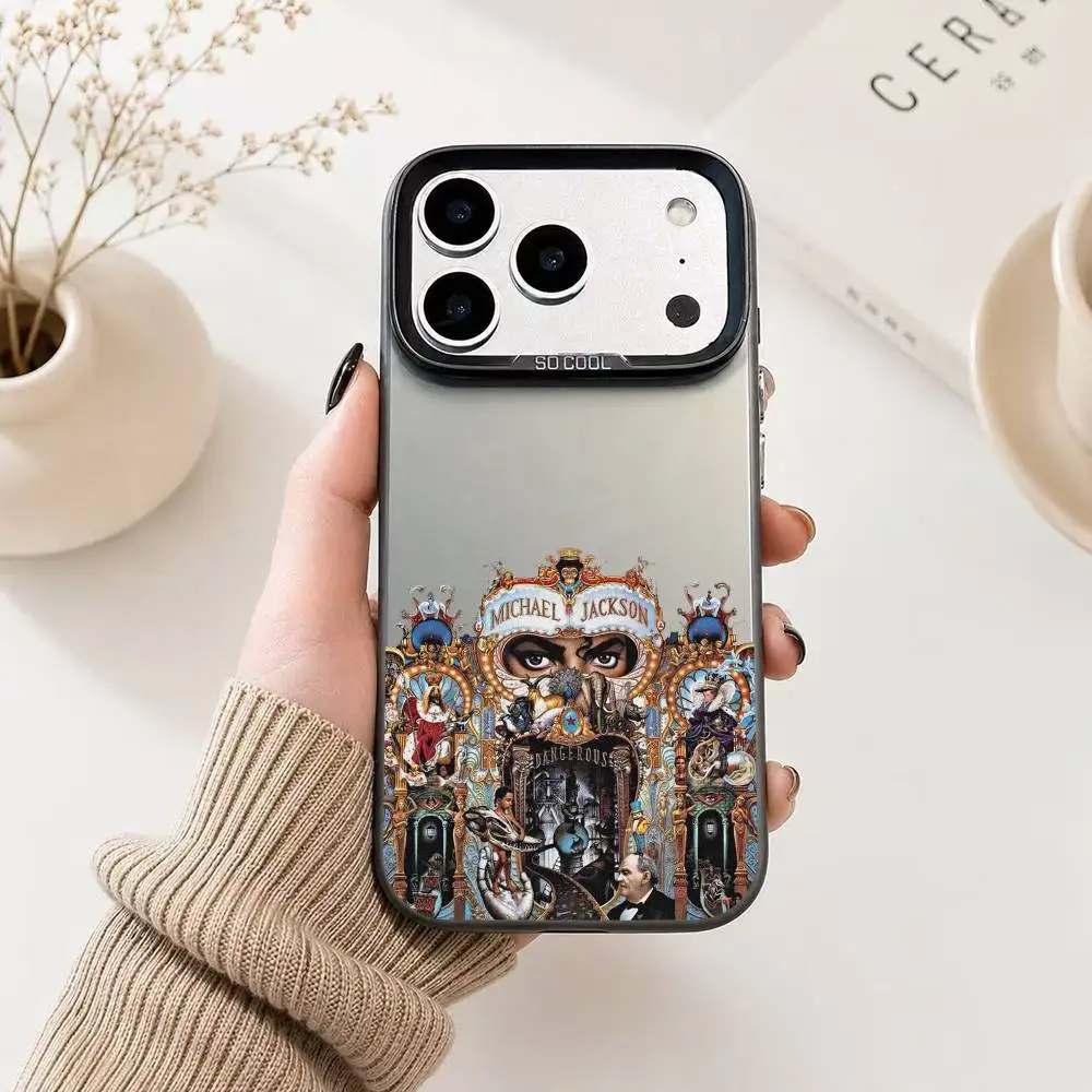 Чехол для телефона с изображением поп-певца Майкла Джексона для iPhone 17, 16, 15, 14, 13, 12, 11 Plus, Pro Max, XS, цветной, с серебряным покрытием внутри (art.: 3920db3e73bd8) - 3920db3e73bd8