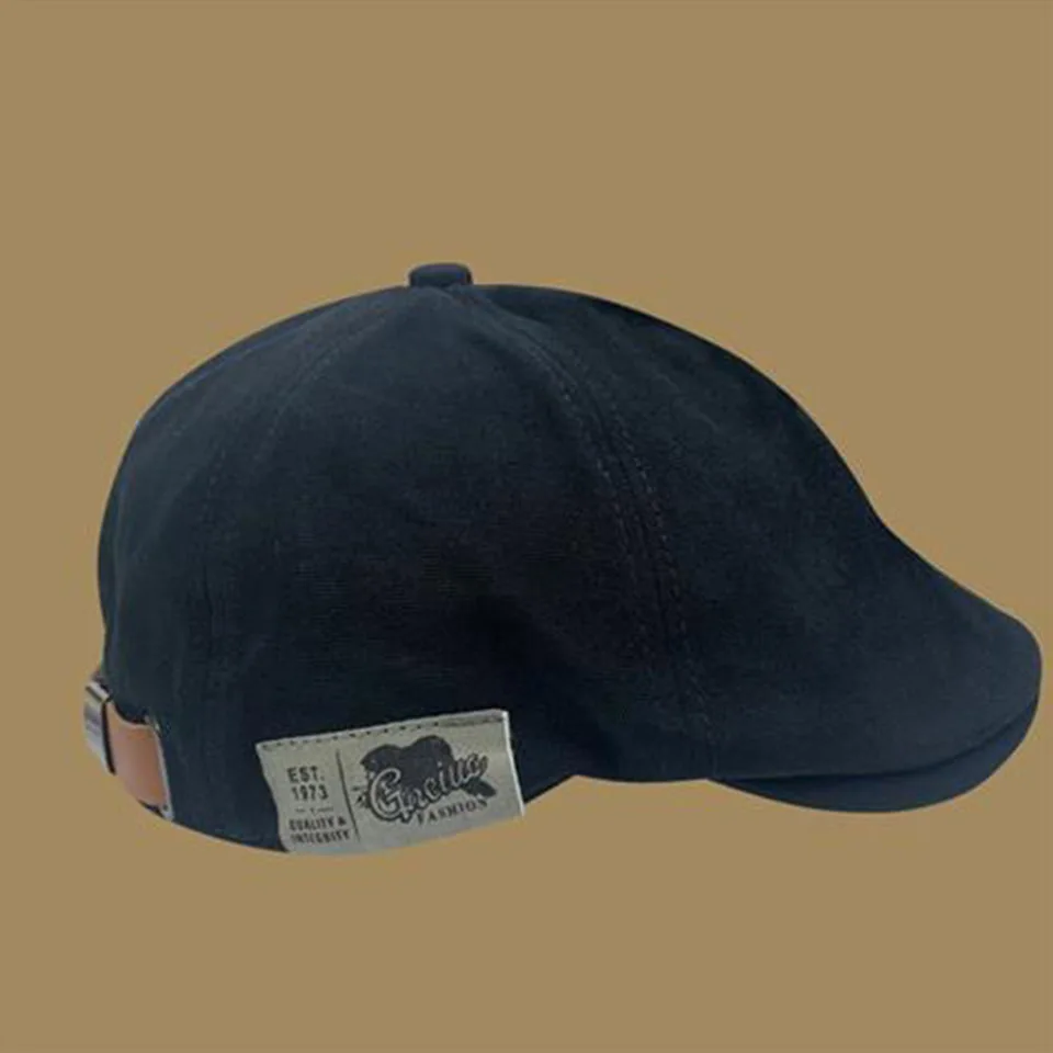 

Men'S Fashion Cloth Label Beret Hat American Western Women Fall Versatile Hip Hop Back Wearing Duck Mouth Hat Forward Hat A3311