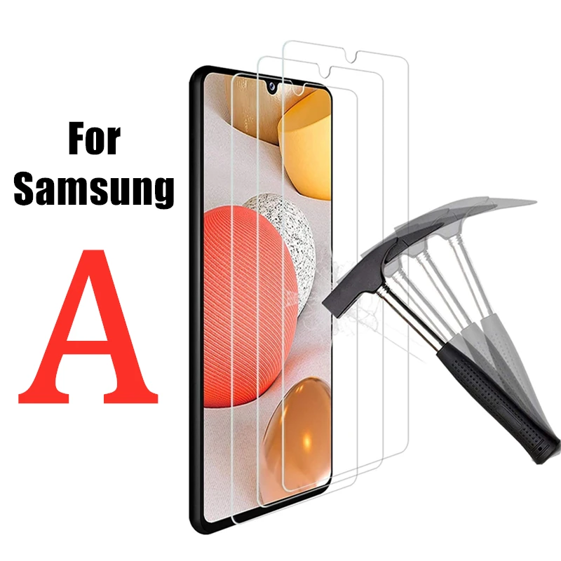 

3-1Pack Transparent Glass A51 A71 Screen Protector for Samsung Galaxy A22 5G A90 A80 A70 A60 A50 A40 A30 A20 A9 A8 A51 A71 Film