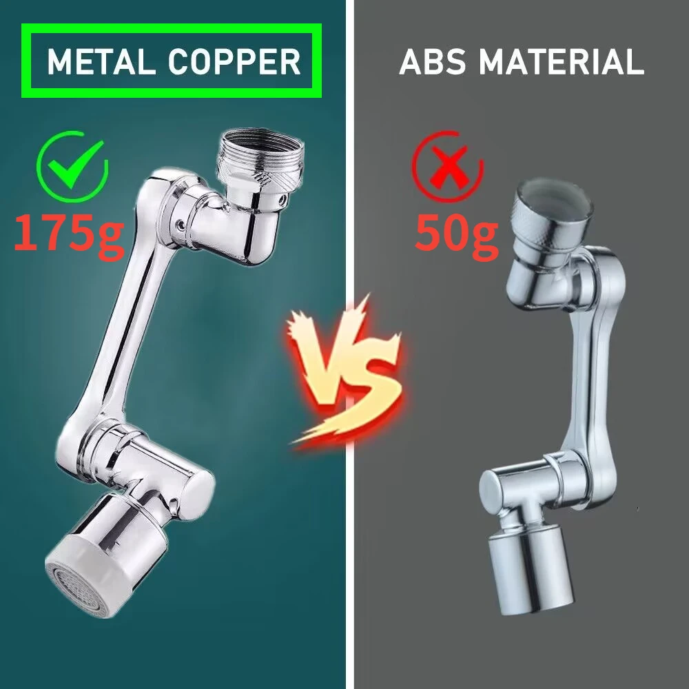 All Metal 1080° Universal Rotation Faucet Extender Sprayer Head Kitchen Robot Arm Extension Faucets Mixer Bathroom Products