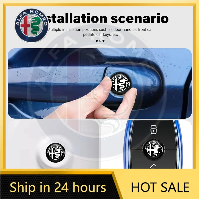 Фото 8 шт. защитных наклеек на замок двери автомобиля для Alfa Romeo GT Stelvio F1 Brera Volante Tonale Gloria Disco №1