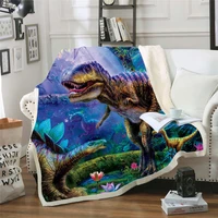 3d printing dinosaur funny blanket cartoon sherpa blanket adultchildren flannel blanket on bed home textiles