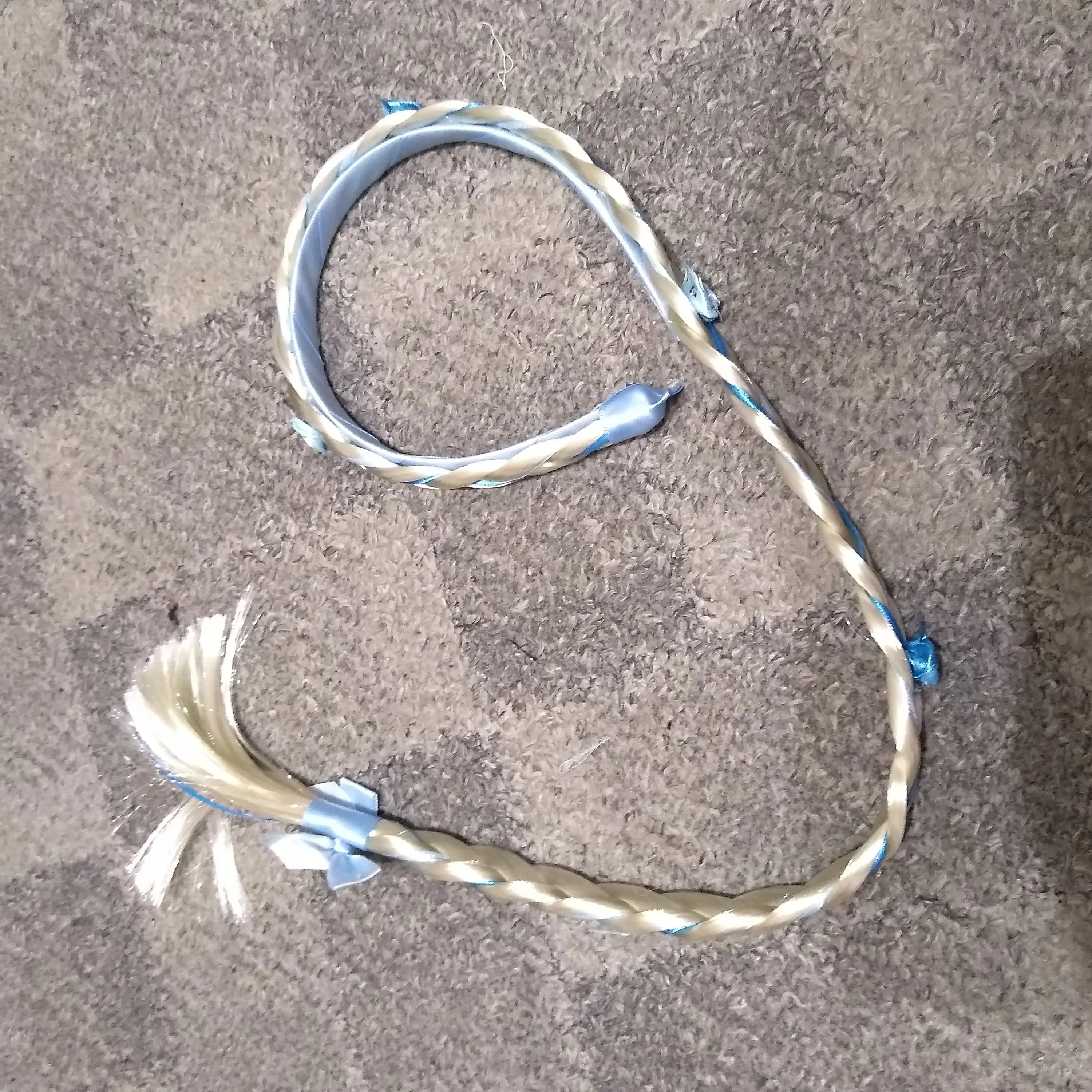 Детская плетеная повязка на голову с цветами розовая синяя фиолетовая