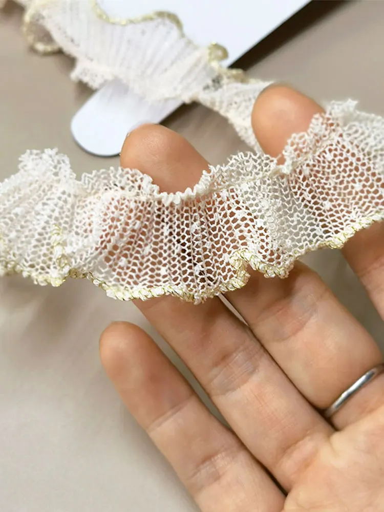2 5 см в ширину 3D плиссированный тюль сетка кружевная оборка свадебное платье