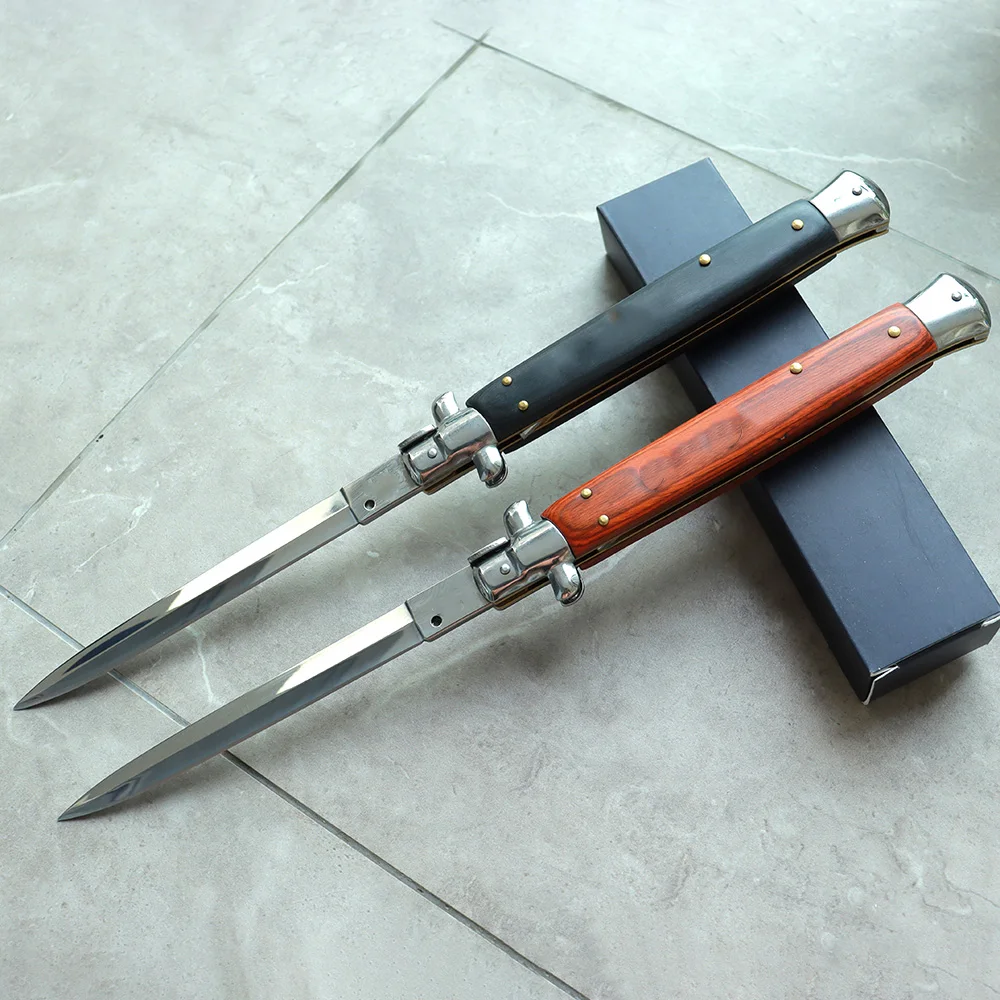 

HOT Version 13" Italian AKC Godfather Stiletto Mafia Portable Folding Knife Camping EDC Tactical Pocket knives