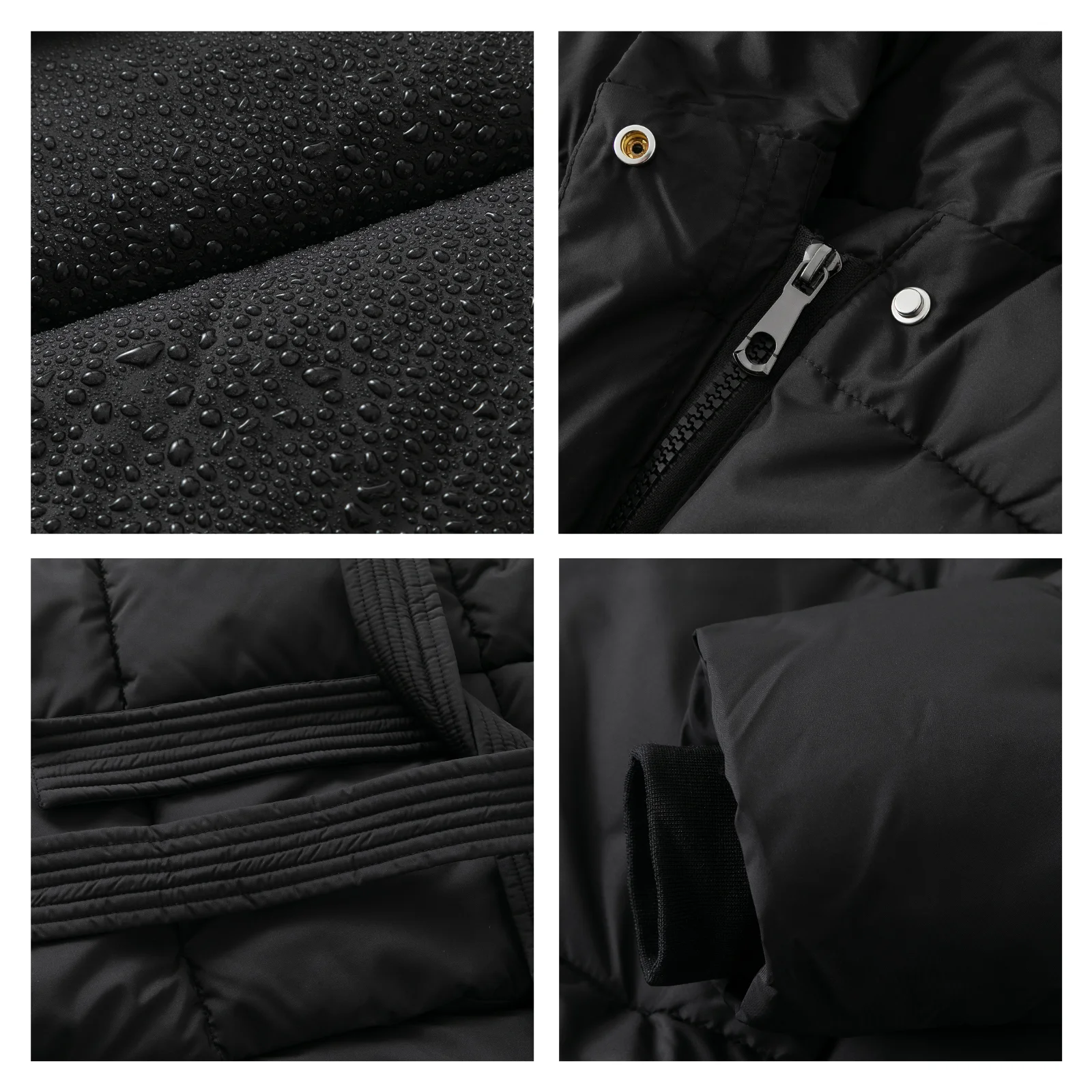 Женская зимняя куртка средней длины с поясом