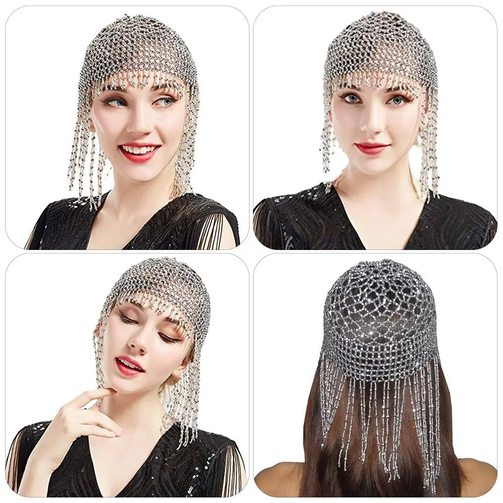 

Tassel Belly Dance Hat Nightclub Hair Accessory Women Girls Headwrap for For Party Wedding Performance