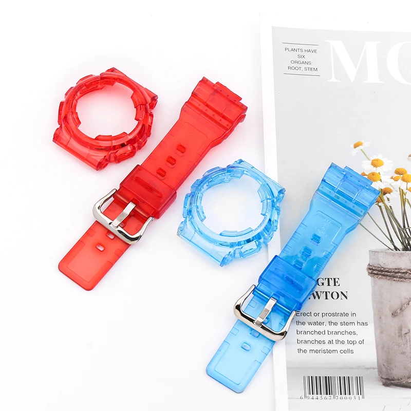 Clear resin watch band case watch accessories for Casio Baby-g BA100 110 112 120 Outdoor sports waterproof watch strap