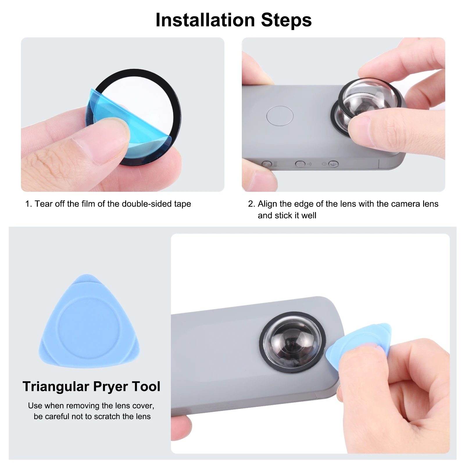 Фото Защитная крышка PULUZ для объектива RICOH Theta SC2/S/V, Защитная крышка для защиты от столкновений для Ricoh Theta SC2 360, аксессуары №5