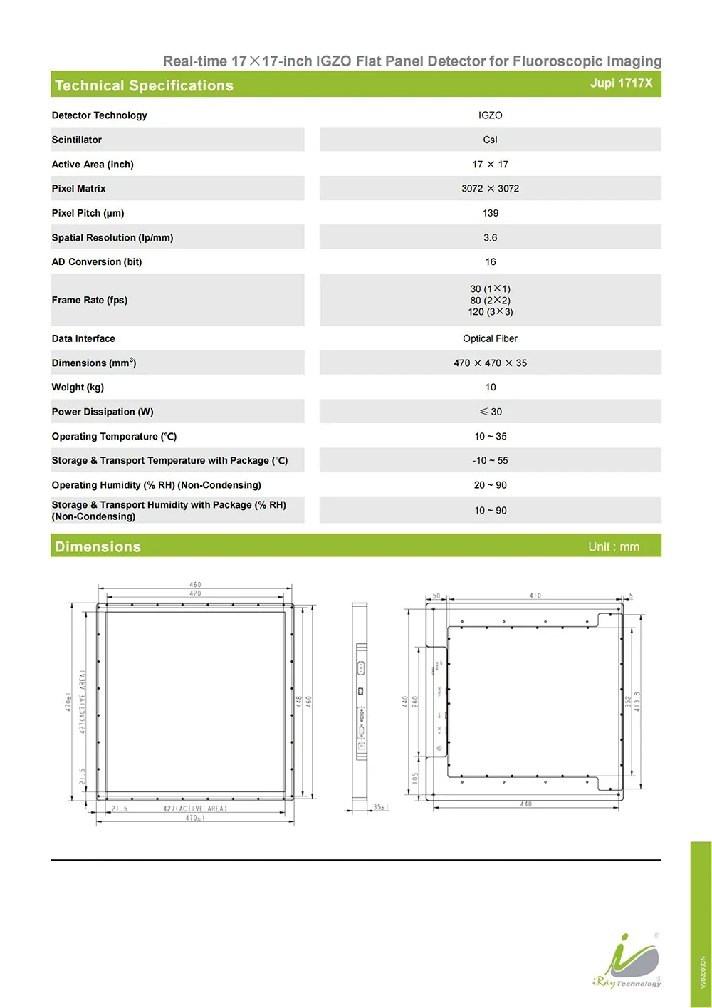 София Jupi 1717X Динамический плоский панельный детектор в реальном времени высокого