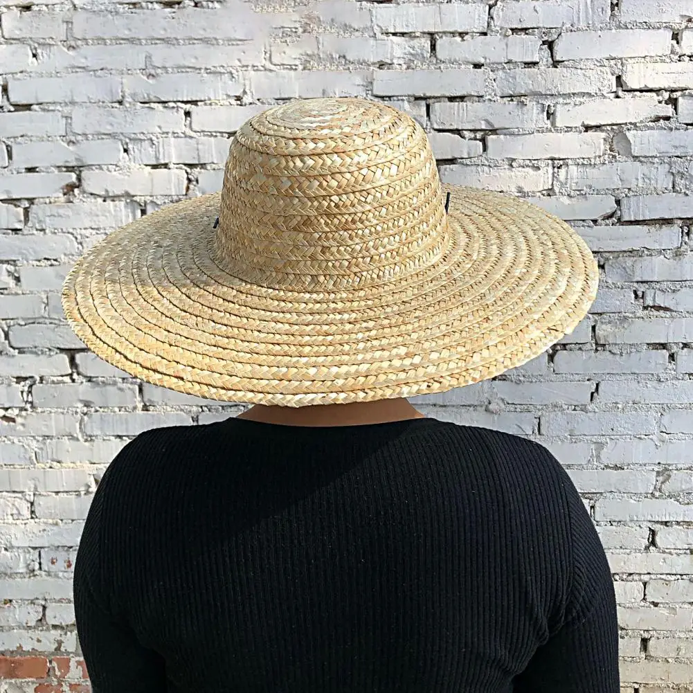 

Beach Hat Indeformable Sunshade Hat with Drawstring Sweat-absorbent Beach Hat Useful Fine Workmanship Cowboys Hat for
