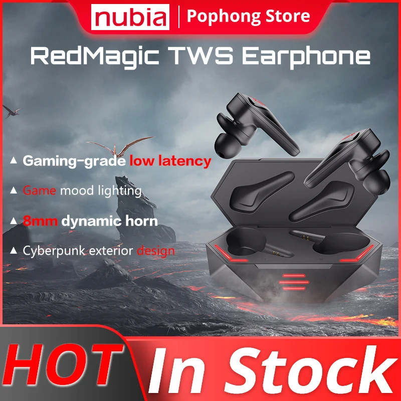

2023, RedMagic TWS Игровые наушники, беспроводные Bluetooth наушники Redmagic Cyberpods для RedMagic 5G, наушники 39 мс с низкой задержкой