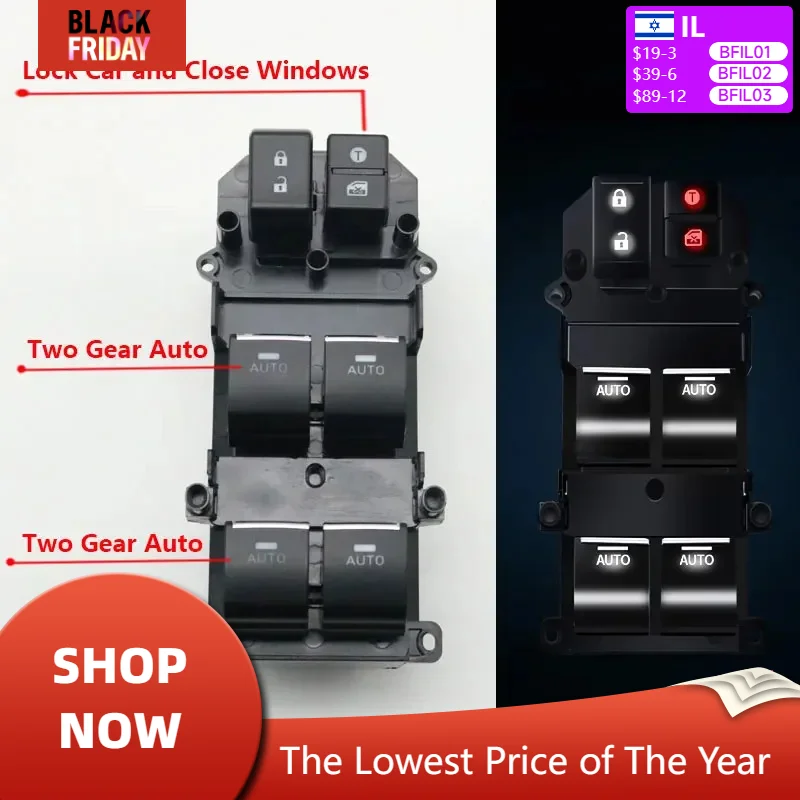 Для Honda Fit Jazz Vezel XR-V XRV City 2014-2020 белая подсветка электрическое стекло управления