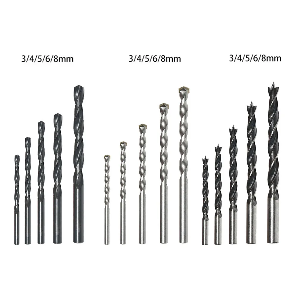 

15pcs 3-8mm Drill Bits Set Construction Drill Woodworking Drill Metal For Wood Plastic Metal Twists Dirrl Bit Woodworking Drill