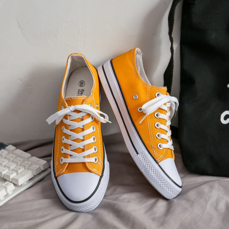 

Solid Shoes Sneakers 2020 Spring Autumn New Style Women Vulcanized Ladies Lace-up Casual Shoes Breathable Walking Canvas Shoes