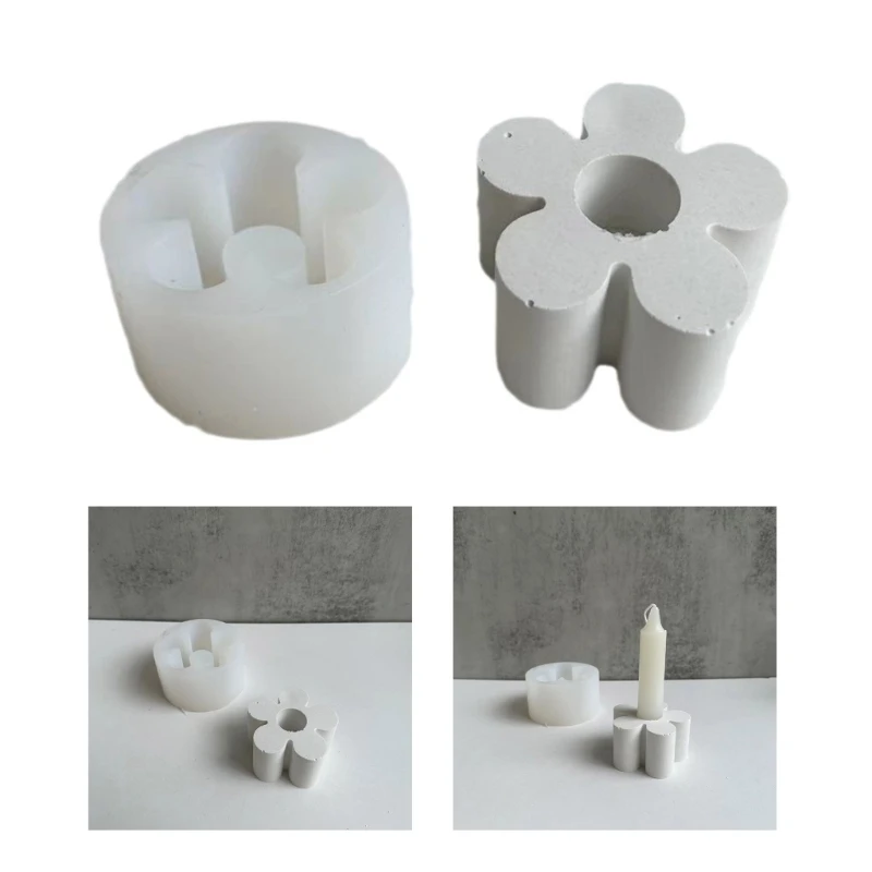 

Candle Holder Resin Moulds Flower Shape Candlestick Silicone Mold for Jewelry 264E