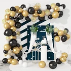 Черная Золотая гирлянда с воздушными шарами для дня рождения, украшения для дня рождения, для взрослых и детей, аксессуары для свадьбы