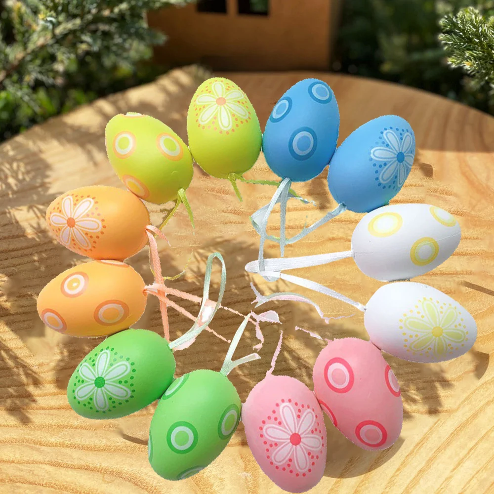 

12 Kleurrijke Pasen Lente Schuim Paaseieren Picks Pasen Ambachten Decor