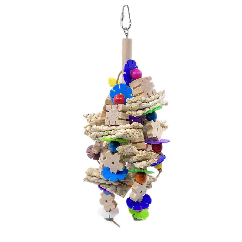 

Bird Cage Toys for Parrots Wooden Bird Parrot Perches Cage Toys Swing Hanging Chewing Bite Bridge Bird Toys
