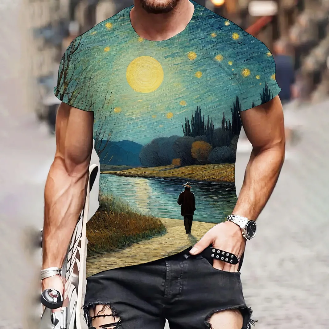 Летняя футбольная рубашка унисекс с принтом звездного неба