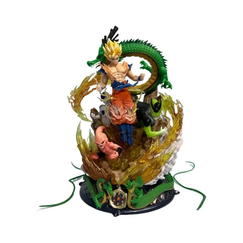 Фото 20 см Dragon Ball Z Рисунок Ssj3 Goku Фигурки Дракон ПВХ Статуя GK Коллекционная модель игрушки ПОДАРОК №5